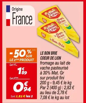 Netto COEUR DE LION Le bon brie offre