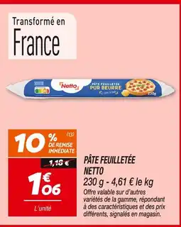 Netto NETTO Pâte Feuilletée offre