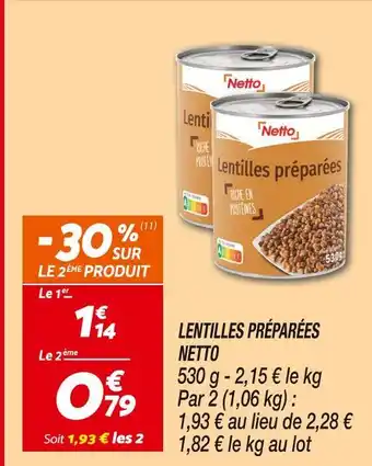 Netto NETTO Lentilles préparées offre