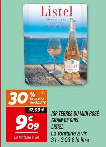 Netto Listel IGP Terres du Midi Rosé Grain de Gris offre