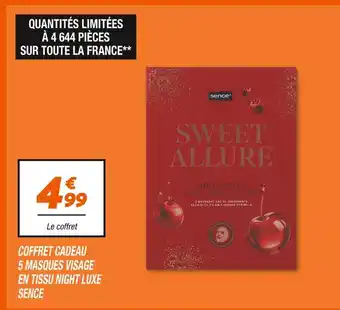 Netto SENCE Coffret cadeau 5 masques visage en tissu night luxe offre