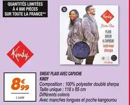 Netto Kindy Sweat plaid avec capuche offre