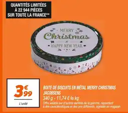 Netto JACOBSENS Boîte de biscuits en métal Merry Christmas offre