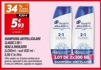 Netto HEAD & SHOULDERS Shampooing antipelliculaire classic 2 en 1 offre