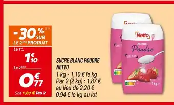 Netto NETTO Sucre Blanc Poudre offre