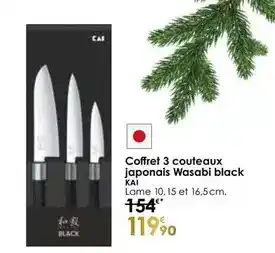 Culinarion Coffret 3 couteaux japonais wasabi black offre