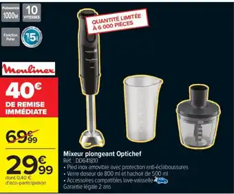 Carrefour MOULINEX Mixeur plongeant Optichef offre