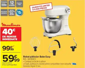 Carrefour MOULINEX Robot pâtissier Bake Easy offre