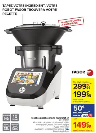 Carrefour FAGOR Robot compact connecté multifonction offre