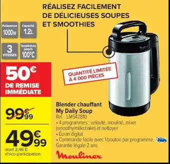 Carrefour MOULINEX Blender chauffant My Daily Soup offre