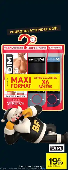 Carrefour DIM Boxers homme "Coton stretch" offre
