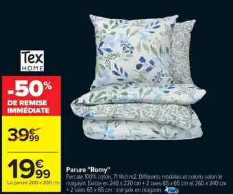 Carrefour TEX HOME Parure "Romy" offre