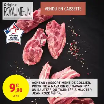 Intermarché Hyper Agneau assortiment de collier poitrine à navarin ou navarin ou sauté ou tajine à mijoter jean rozé offre
