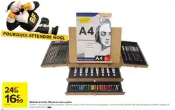 Carrefour Mallette d'artiste 56 pièces avec pupitre offre