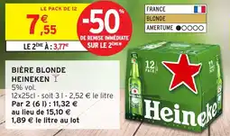Intermarché Hyper Bière blonde heineken offre