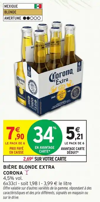 Intermarché Hyper Bière blonde extra corona offre