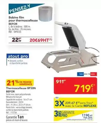 METRO Dim - thermocelluleuse bp30n offre