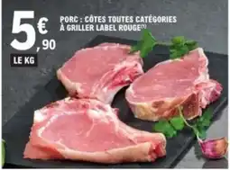 E.Leclerc Porc: côtes toutes catégories a griller label rouge offre