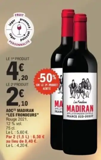 E.Leclerc Aoc madiran "les frondeurs" offre