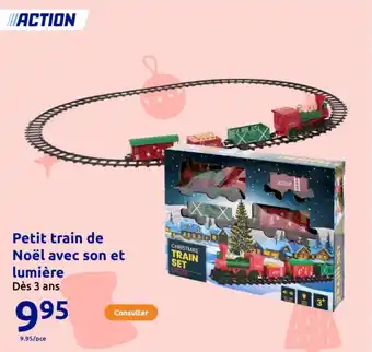 Action Petit train de Noël avec son et lumière offre