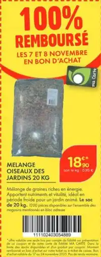 Point Vert Melange oiseaux des jardins offre