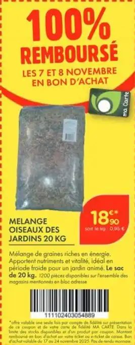 Point Vert Melange oiseaux des jardins offre