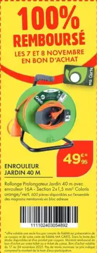 Point Vert Enrouleur jardin 40 m offre