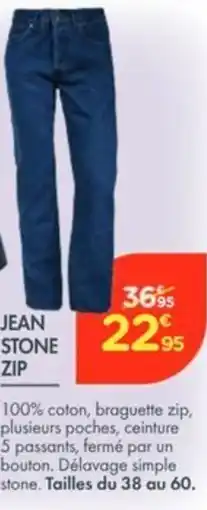 Point Vert Jean stone zip offre