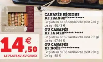 Super U Canapés Régions de France offre
