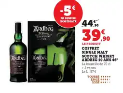 Super U ARDBEG 10 ANS 46° Coffret single malt scotch whisky offre