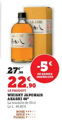 U Express JAPONAIS AKASHI 40° Whisky offre