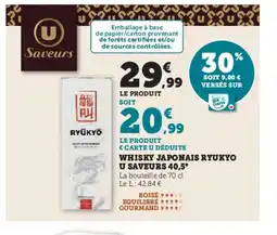 U Express JAPONAIS RYUKYO U SAVEURS 40,5° Whisky offre