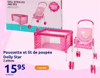Action Poussette et lit de poupée Dolly Star offre