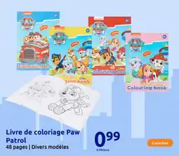 Action Livre de coloriage Paw Patrol offre
