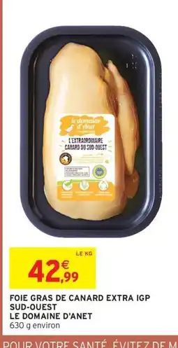 Intermarché LE DOMAINE D'ANET Foie gras de canard extra igp sud-ouest offre