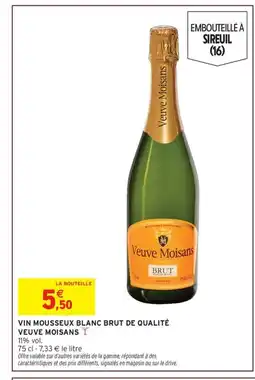 Intermarché VEUVE MOISANS Vin mousseux blanc brut de qualité offre