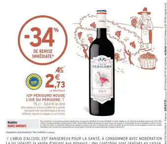 Intermarché L'OIE DU PÉRIGORD Igp périgord rouge offre