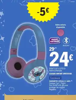 E.Leclerc LEXIBOOK Casque enfant hpbt010d offre