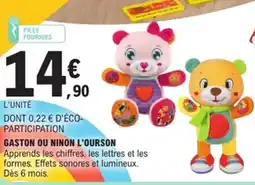 E.Leclerc Gaston ou ninon l'ourson offre