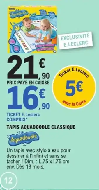 E.Leclerc AQUATABLE tapis aquadoodle classique offre