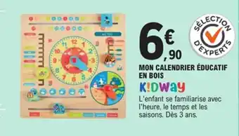 E.Leclerc KIDWAY Mon calendrier éducatif en bois offre