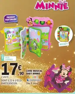 E.Leclerc MINNIE Livre musical baby offre