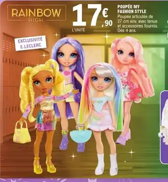 E.Leclerc RAINBOW HIGH Poupée my fashion style offre