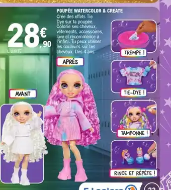 E.Leclerc Poupée watercolor & create offre