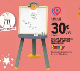 E.Leclerc SMOBY Tableau bleu double face avec lettres magnétiques offre