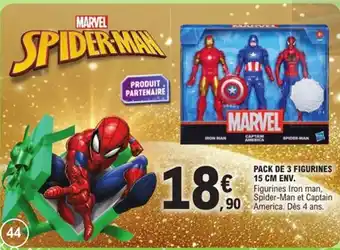 E.Leclerc MARVEL, SPIDERMAN Pack de 3 figurines offre