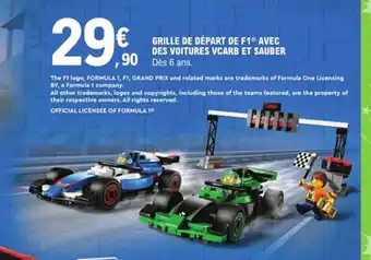 E.Leclerc Grille de départ de f1° avec des voitures vcarb et sauber offre