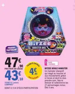E.Leclerc BITZEE Boule hamster offre