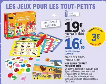 E.Leclerc Mon grand coffret premiers jeux offre