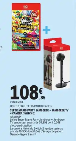 E.Leclerc Super mario party jamboree + jamboree tv + caméra switch 2 offre